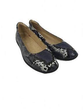Naturalizer Women's Maxwell Blue, Black, & Grey Snakeskin Pattern Flats Size 9M